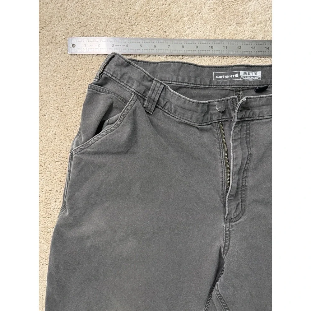 Carhartt‎ Relaxed Fit Gray Rugged Flex Canvas Work Pants W38 L34
